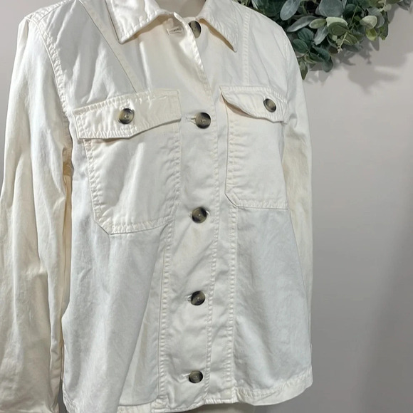 NWT Old Navy Button Front Shirt Jacket Off White S - Picture 8 of 16